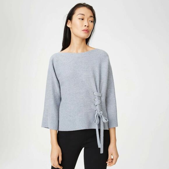 Club Monaco Gray Cashmere Sweater w/ Front Ribbon – Size S - Picture 9 of 9